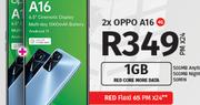 2 x Oppo A16 4G-On Red Core More Data + On Red Flexi 65