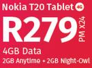 Nokia T20 Tablet 4G-On 4GB Data