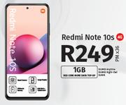 Redmi Note 10s 4G-On 1GB Red Core More Data Top Up