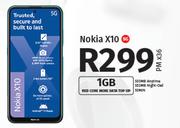 Nokia X10 5G-On 1GB Red Core More Data Top Up