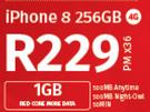 Apple iPhone 8 256GB 4G-On 1GB Red Core More Data