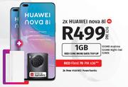 2 x Huawei Nova 8i 4G-On 1GB Red Core More Data Top Up + On Red Flexi 70