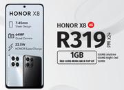 Honor X8 4G-On 1GB Red Core More Data Top Up