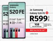 2 x Samsung Galaxy S20 FE 5G-On 1GB Red Core More Data + On Red Flexi 70