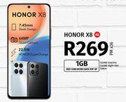Honor X8 4G-On 1GB Red Core More Data Top Up