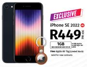Apple iPhone SE 2022 4G-On Red Core More Data Top Up 1GB
