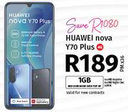 Huawei Nova Y70 Plus 4G-On Red Core More Data Top Up 1GB