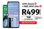 Oppo Reno 5 5G + Oppo A16s 4G-On 1GB Red Core More Data + On Red Flexi 70