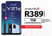 2 x Vivo Y21s 4G-On 1GB Red Core More Data Top Up + On Red Flexi 70