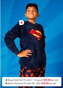 Boys Character PJ Sets 7-14 Years-Per Set