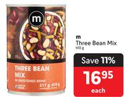 M Three Bean Mix-410g Each