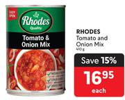 Rhodes Tomato And Onion Mix-410g Each