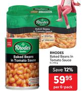 Rhodes Baked Beans In Tomato Sauce 6 x 410g-Per 6 Pack