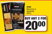 Spar Macaroni Or Spaghetti-For Any 2 x 500g