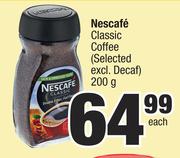 Nescafe Classic Coffee (Selected Excl.Decaf)-200g Each