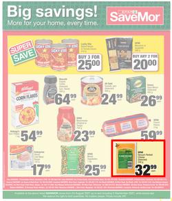 SPAR SAVEMOR EASTERN CAPE : Save Big (24 August - 5 September 2021) Valid in Alexandria, Dordrecht, Hogsback, Idutywa, Willowvale, Mooiplaas, Richmond, page 4