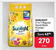 Sunlight 2 In 1 Regular Hand Wash Powder-For 2 x 5Kg