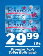 Promise 1-ply Toilet Rolls-10's Each
