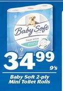 Baby Soft 2-Ply Mini Toilet Rolls-9's