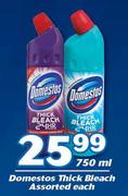 Domestos Thick Bleach-750ml Each