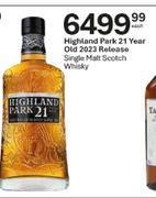 Highland Park 21 Year Old 2023 Release Single Malt Scotch Whisky-Each