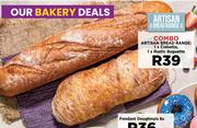 Artisan Bread Range: 1 x Ciabatta, 1 x Rustic Baguette-Combo
