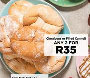 Cinnabuns Or Filled Cannoli-For Any 2