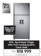 Samsung 499L Top Freezer/Fridge With Twin Cooling System Clean Steel RT50K6531SL/FA