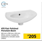 Betta 470 Flair Polished Porcelain Basin