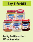 Purity 2nd Foods Jar Assorted-For 5 x 125ml