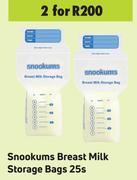 Snookums Breast Milk Storage Bags-For 2 x 25s