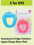 Snookums Fridge Teethers Apple Shape Blue/Red-For 2