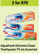 Aquafresh Extreme Clean Toothpaste Assorted-For 3 x 75ml