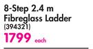 Mundo 8 Step 2.4m Fibreglass Ladder