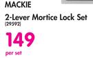 Mackie 2 Lever Mortice Lock Set-Per Set