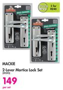 Mackie 2 Lever Mortice Lock Set-Per Set