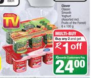Clover Classic Smooth Yoghurt (Assorted Incl. Fruits Of The Forest)-For Any 2 x 6 x 100g