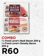 1 x Food Lover's Back Bacon 200g, 1 x Food Lover's Streaky Bacon 200g-Combo