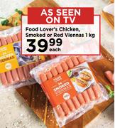 Food Lover's Chicken, Smoked Or Red Viennas-1Kg Each