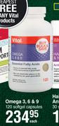 Vital Omega 3, 6 & 9-120 Softgel Capsules Each