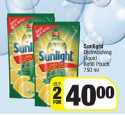 Sunlight Dishwashing Liquid Refill Pouch-For 2 x 750ml