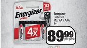 Energizer Batteries Max AA/AAA 8s-Per Pack