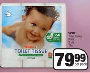 Spar Toilet Tissue Rolls 2 Ply-18s Per Pack