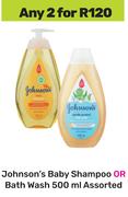 Johnson's baby Shampoo Or Bath Wash 500ml Assorted-For Any 2