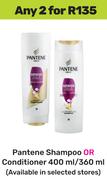 Pantene Shampoo Or Conditioner For Any 2 x 400ml/360ml
