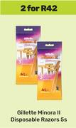 Gillette Minora II Disposable Razors 5's Pack-For 2 Packs