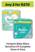 Pampers Baby (Wipes Sensitive Or Complete Care) 4 Pack-For Any 2