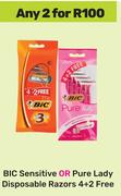 BIC Snesitive Or Pure Lady Disposable Razors (4+2 Free)-For Any 2