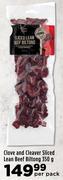 Clove And Cleaver Sliced Lean Beef Biltong-350g Per Pack