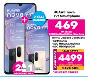 2 x Huawei Nova Y71 Smartphone-On 1.2GB Red Top Up Core More Data